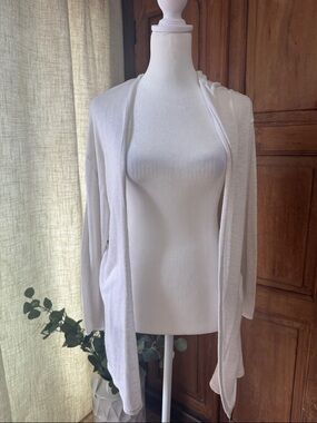 H&M Open Front Lightweight Cardigan in Off-White